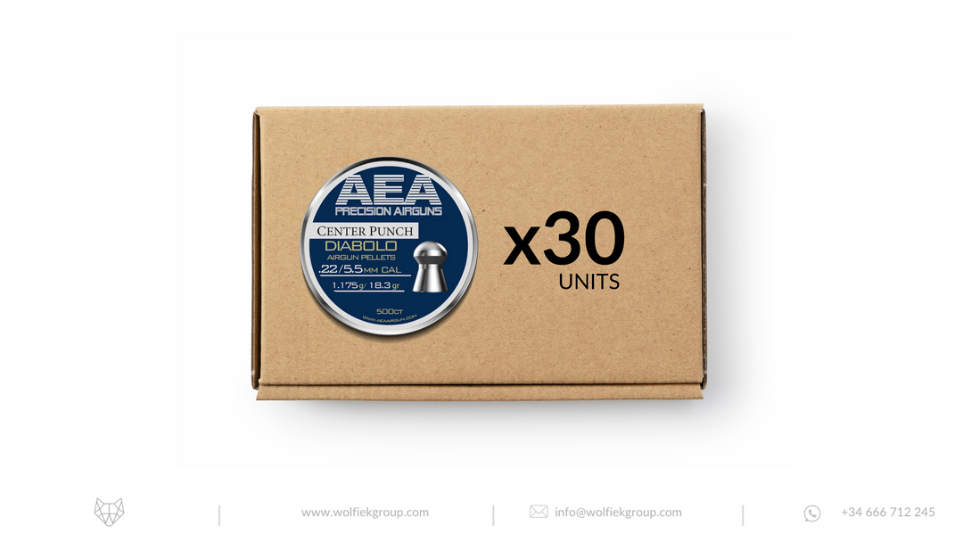 AEA Master Box Center Punch Diabolo Pellets - Cal .22 (5.5mm) | 1.175g (18.3gr)