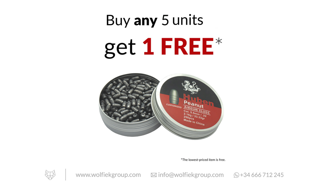 Huben Peanut Airgun Slugs Cal .22 (5.5mm) | 2.16g (3.33gr)