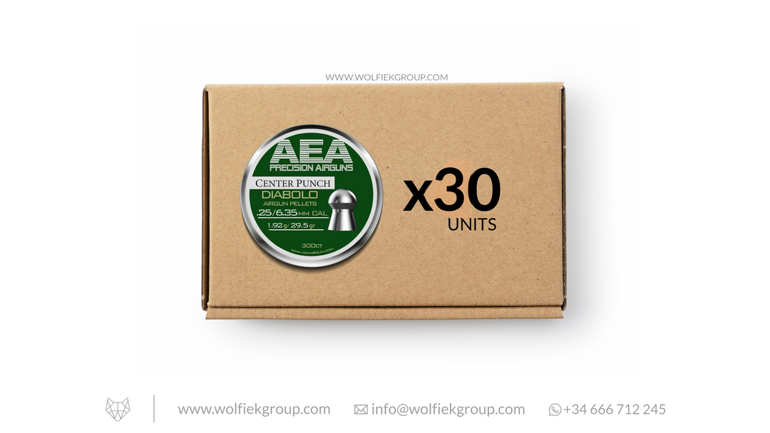 AEA Master Box Center Punch Diabolo Pellets - Cal .25 (6.35mm) | 1.92g (29.5gr)