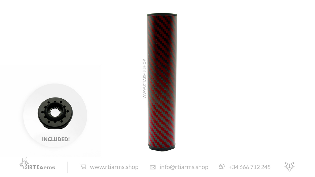 RTI Hušh Suppressor 34mm 155mm Carbon Fiber