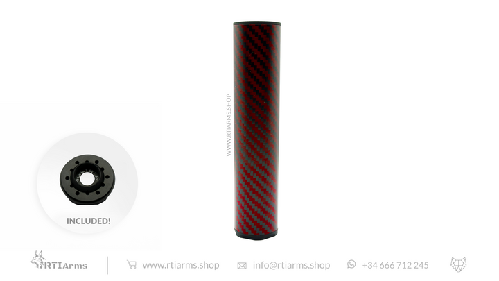 RTI Hušh Suppressor 34mm 155mm Carbon Fiber