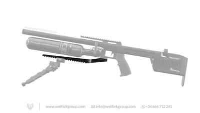 Extended Picatinny Rail shown in airgun