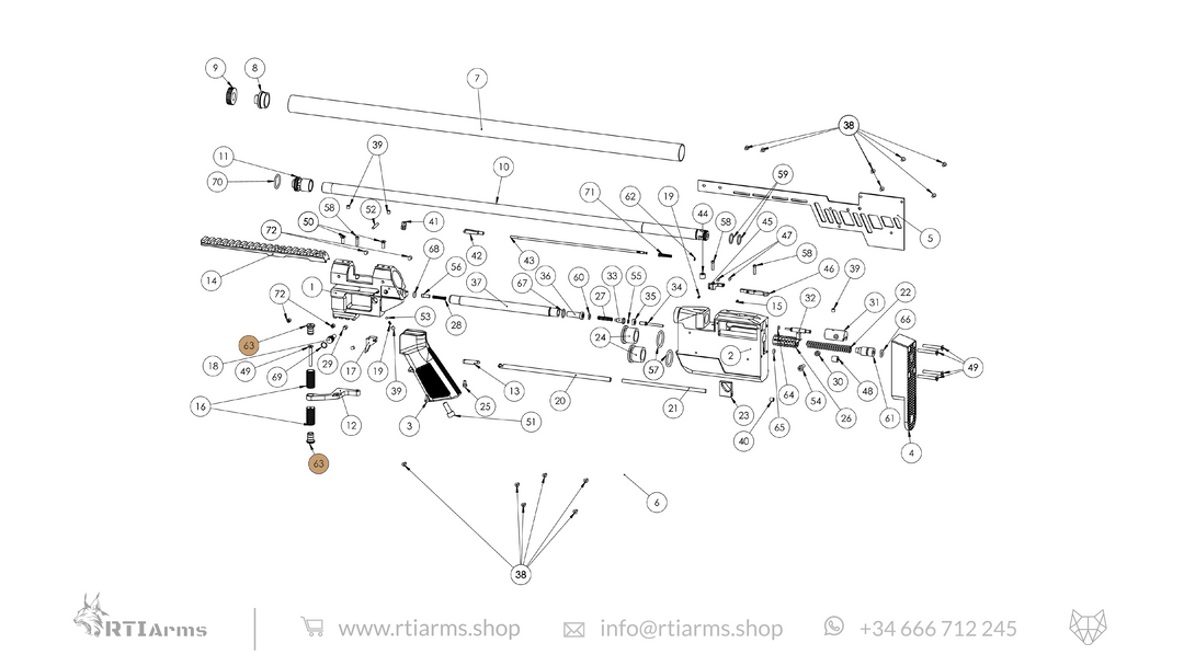 Spare parts diagram for RTI Prophet II