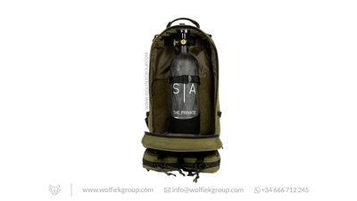SA green Air backpack with Private air tank inside it